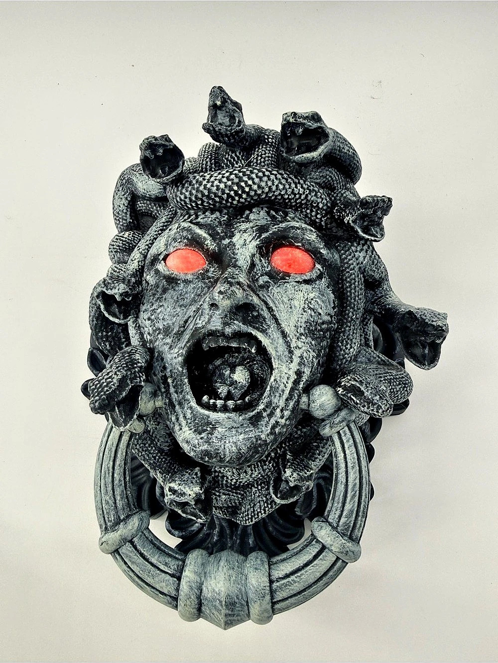 Spooky Village Halloween Anaconda Door Knocker Black & Gray